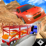 Caminhão de reboque de carros de corrida 3D icon