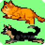 Gato e cachorro correr na tela icon