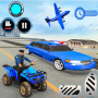 US Police limousine Car Quad Bike Transporter Game