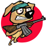 Puppy Shooting an AK-47: Platformer Zombie Game